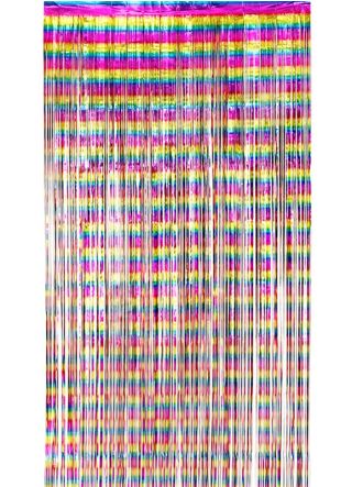Rainbow Metallic Foil Curtain 6.6ft x 3ft 