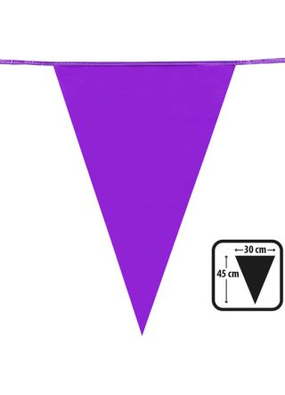 Large Purple Triangular Plastic Bunting 43cm x 30cm - 10m
