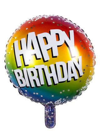 Rainbow ‘Happy Birthday’ Foil Balloon – Double-Sided – Helium or Air-fill – 45cm