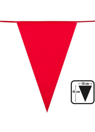 Large Red Triangular Plastic Bunting 43cm x 30cm - 10m