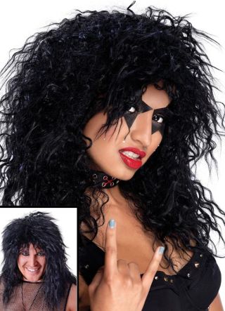 80s Rock Star - Black Wavy Unisex wig - Slash - Kiss