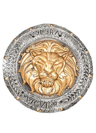 Roman Shield – Gold Lion Crest – 44cm