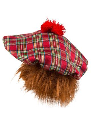 Scottish Tam O’ Shanter – Red Tartan with Ginger Hair