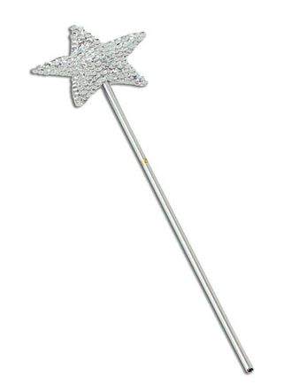 Silver Sequin Star Wand - 42cm