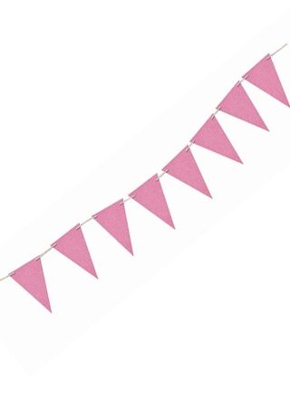 Glitter Banner - Light Pink Bunting 2m