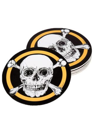 Skull and Crossbones Coasters 10cm – 6pk
