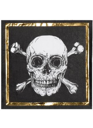 Skull and Crossbones Paper Napkins 16.5cm – 12pk