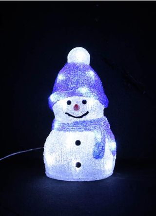 Snowman LED Light-Up Christmas Decoration – Indoor/Outdoor – 24cm