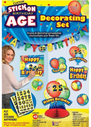 Happy Birthday - Stick on Age - Decorating Kit 