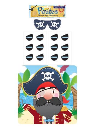 Pirate Party Game -  Stick the Eye Patch on the Pirate - 14 Pieces
