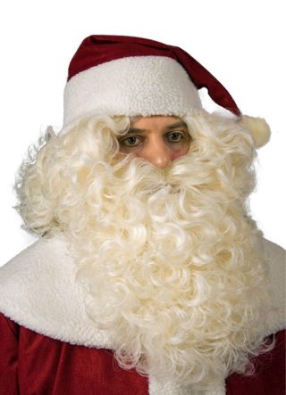 Super Deluxe White-Blonde Santa Wig and Beard 