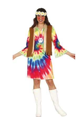 Tie-Dye Hippie Dress - Ladies
