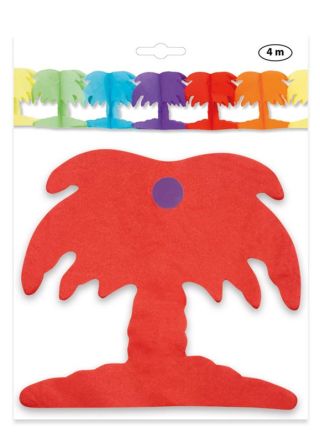 Tropical Palm Tree Bunting – Double-Sided Multicoloured Paper 4m