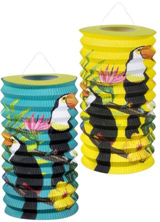 Tropical Toucan Paper Lanterns 16cm - 2pk  