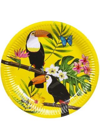 Tropical Toucan Paper Plates 23cm – 6pk