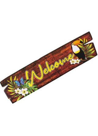 Tropical Toucan ‘Welcome’ Double-Sided Sign 12 x 50cm