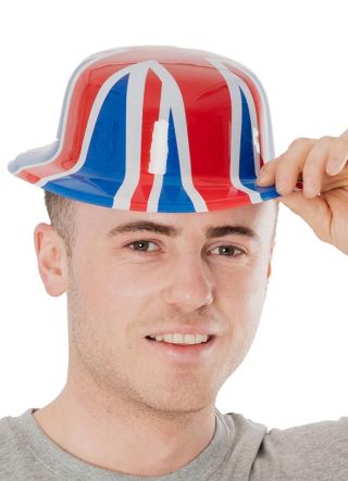 UK Union Jack Plastic Bowler Hat
