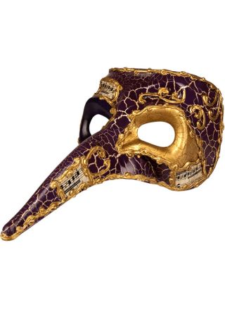 Venetian Nasone Purple, Black and Gold – Men’s Masquerade Mask 
