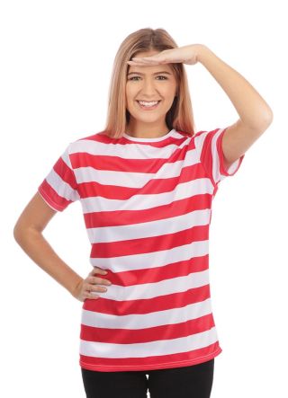 Waldo Red & White Striped T-Shirt
