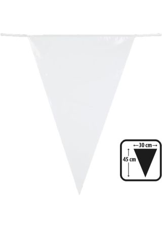 Large White Triangular Plastic Bunting 43cm x 30cm - 10m