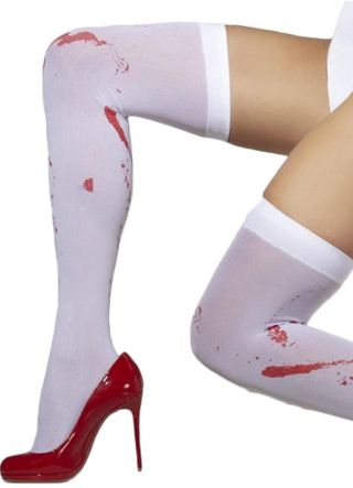 White Stockings With Blood Splats - Dress Size 6-14