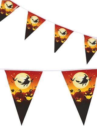 Halloween Pumpkin Patch Witch Bunting 2.5m - Double-Sided Paper