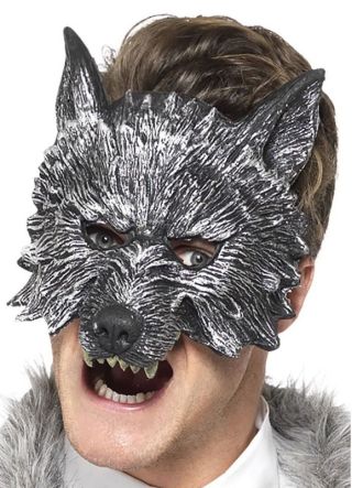 Midnight Wolf Half Mask 