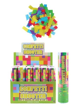 Small Multicoloured Confetti Cannon - 20cm - Biodegradable - x24pcs