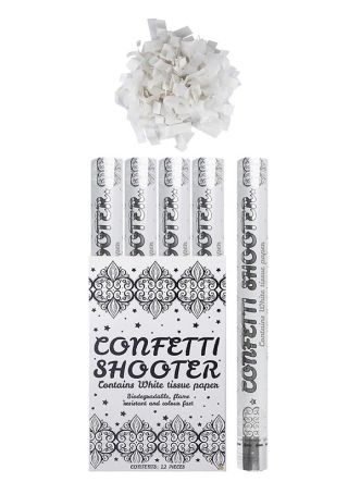 Large White Paper Confetti Cannon - 50cm - Biodegradable