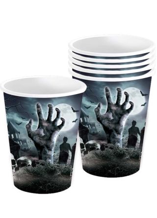 Zombie Graveyard Paper Cups 35cl – 6pk