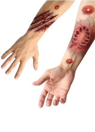 Zombie Bite and Scratch Temporary Tattoo Set