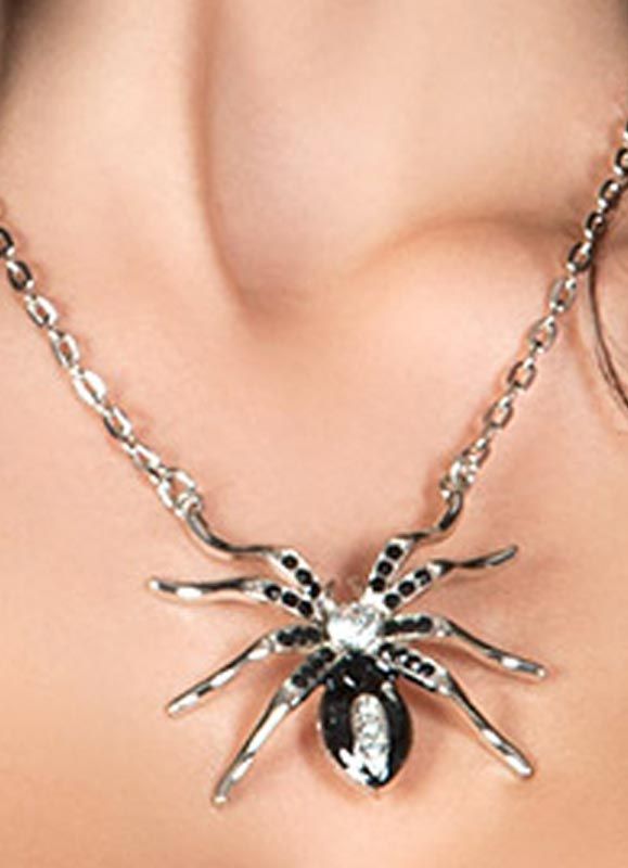 Black Widow Spider Steel Chain Necklace