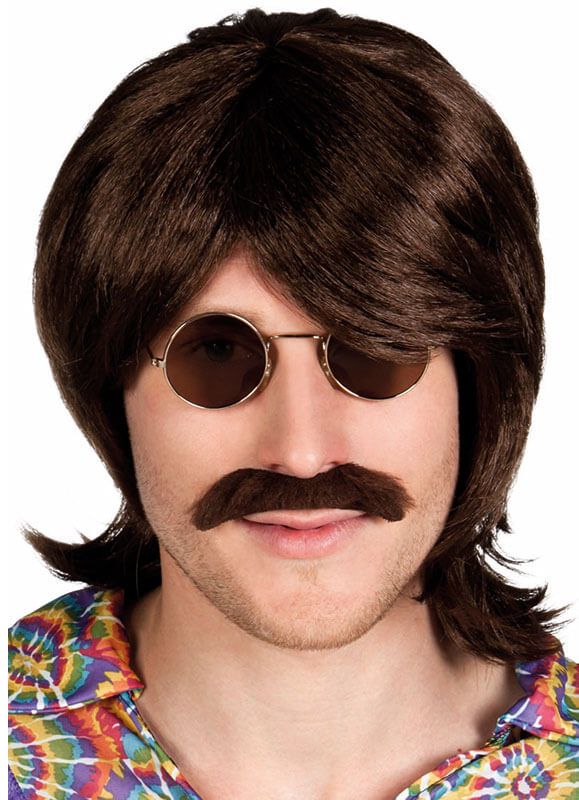Silly Boy Mens Brown Hippie Wig – Costume Zoo